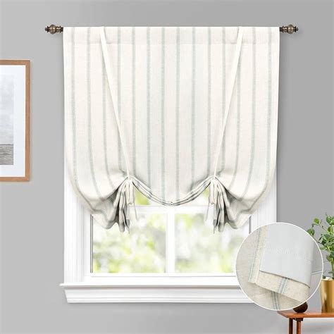 Driftaway Farmhouse Double Layer Linen Blackout Tie Up Curtains Thermal