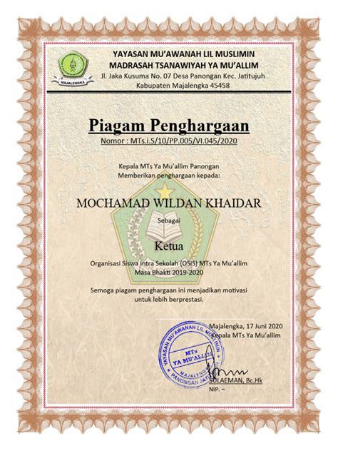 Sertifikat Osis Pdf
