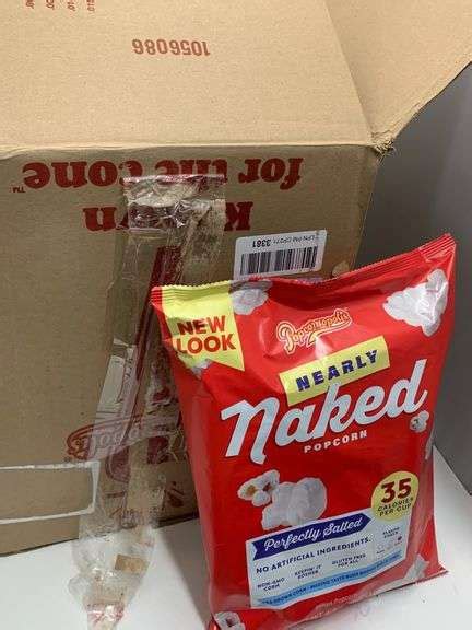 Box Of Popcornopolis Perfectly Salted Nearly Naked Oz Bag Salt Flavored Ready To Eat