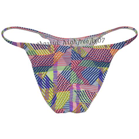 Men S Printed Bikini Briefs Underwear Male Pucker Back Skimpy Briefs String Belt Ebay