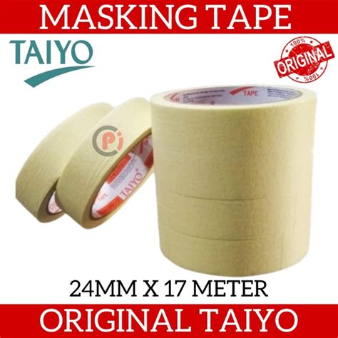 Jual Original Taiyo Lakban Kertas Masking Tape 1 Inch 24 Mm X 17