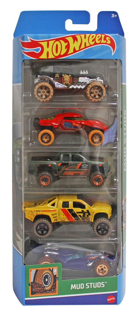 HOT WHEELS PAQUET DE 5 VOITURES 1 64 MUD STUDS
