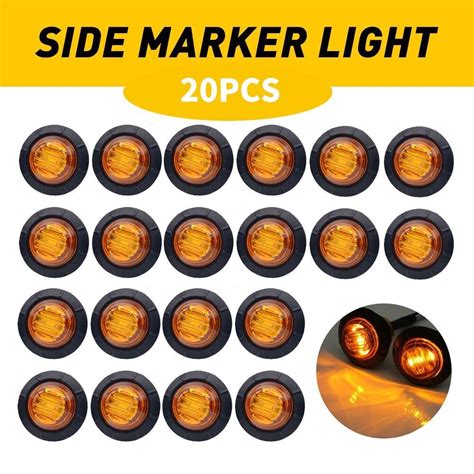 X Amber Round Bullet Led Side Marker Light For Trailer Truck V