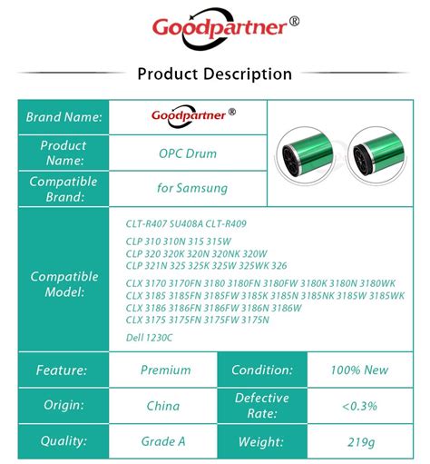 1X Premium CLT-R407 OPC Drum voor Samsung CLP-310N... – Grandado