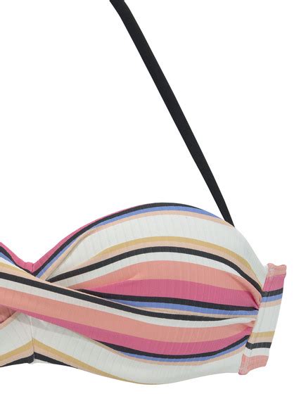 Venice Beach B Gel Bandeau Bikini Strip Creme Rosa Cup B