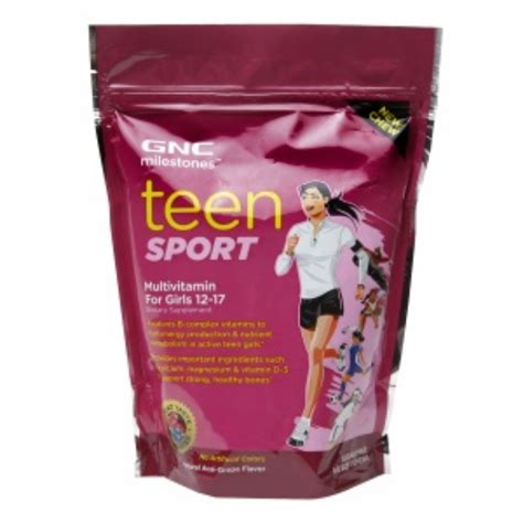 GNC Milestones Teen Sport Multivitamin for Girls 12-17, Natural, Acai ...