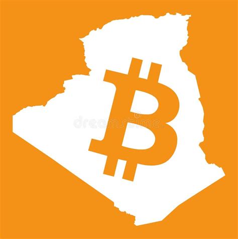 Algeria Map with Bitcoin Crypto Currency Symbol Illustration Stock ...