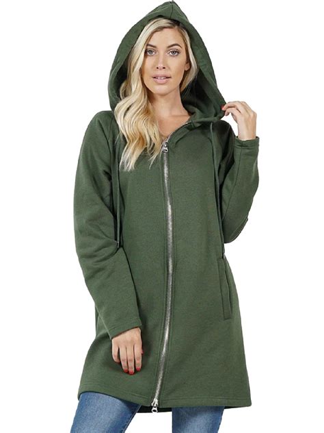 Mixmatchy Womens Casual Oversized Loose Fit Long Sleeve Zip Up