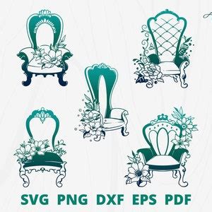 Throne Chair Svg Bundle Throne Chair With Flower Throne Svg - Etsy