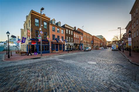 Thames Street A Cobblestone Street In Fells Point Baltimore Maryland