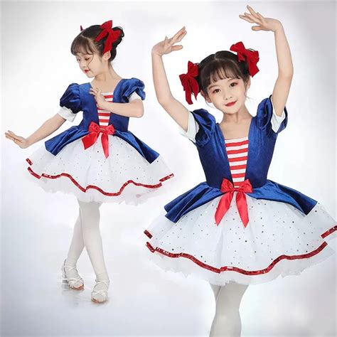 Tut De Ballet Profesional Cl Sico Para Ni Os Color Azul Rojo Lago De