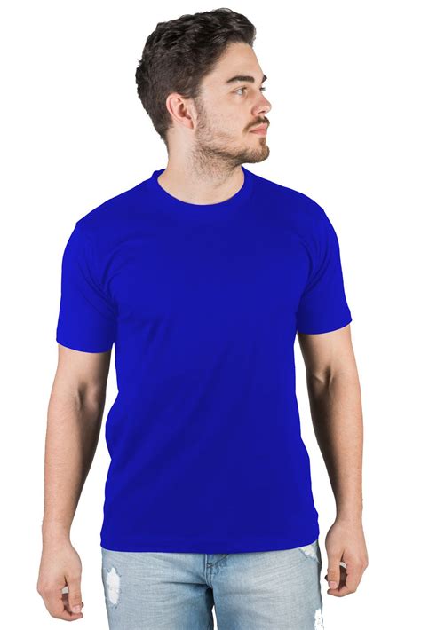 Compre CAMISETA 100 ALGODÃO PENTEADO AZUL ROYAL UNISSEX FIO 30 1