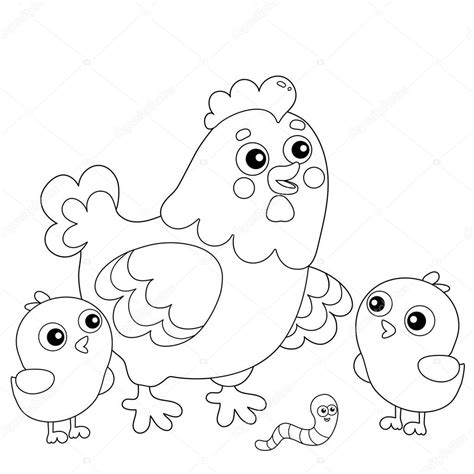 P Gina Para Colorear Esquema De Dibujos Animados De Pollo O Gallina Con The Best Porn Website