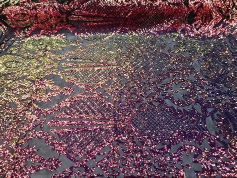 Princess Iridescent Sequins On A Way Stretch Nude Mesh Etsy