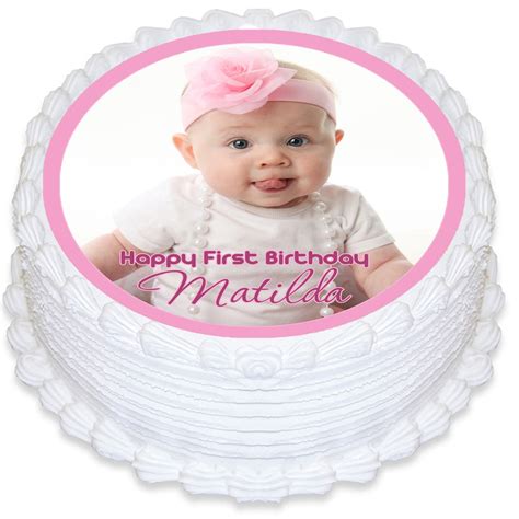 Photo Personalised Round Edible Icing Cake Topper Deezee Designs