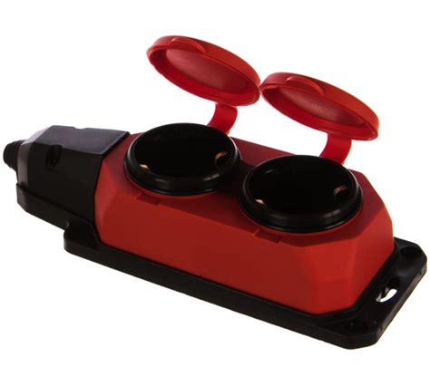 Каучуковая колодка ЭРА K2eREDIP44 с заземлением 2гнезда 16A IP44 ...