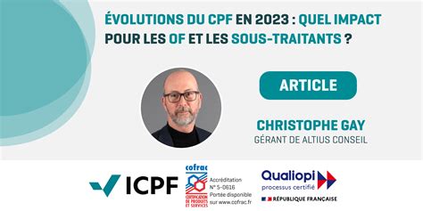 Volutions Du Cpf En Quel Impact Pour Les Organismes De