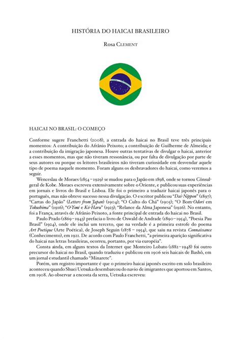 Pdf Historia Do Haikai No Brasil Dokumen Tips