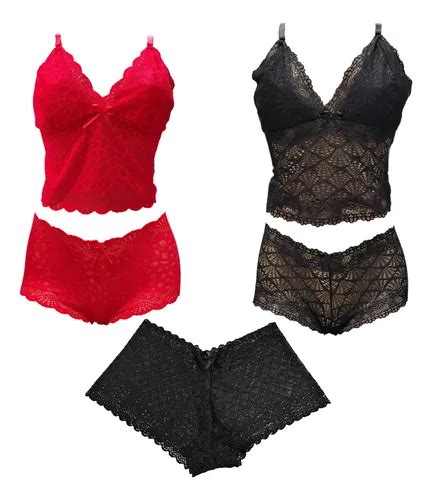 Kit Conjunto Lingerie Renda Espera Marido Cale On Sexy Frete Gr Tis
