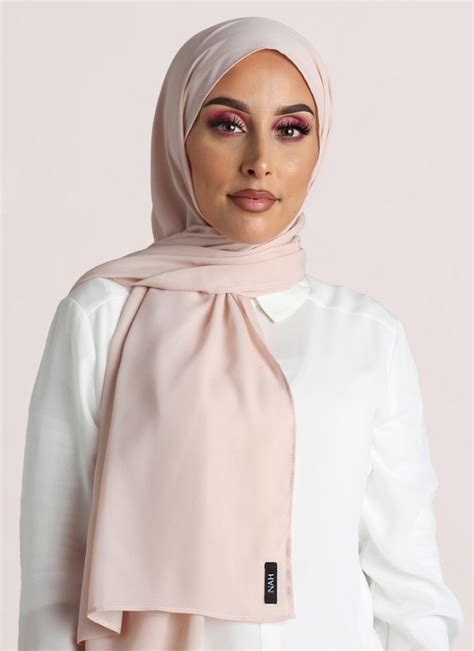 Hijab Georgette Rosa Nude Inah Collection