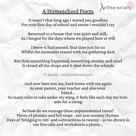 Arthurwears: A Homeschooling Poem