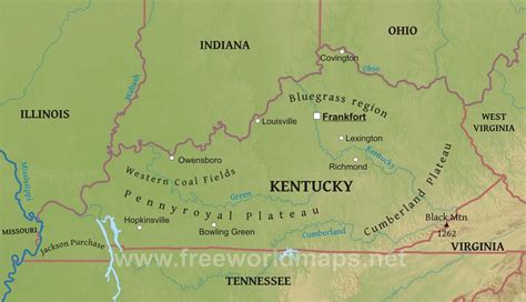 Physical Map Of Kentucky