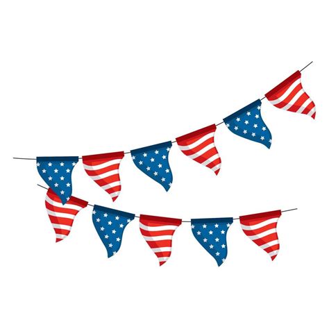 Usa Flag In Garlands 11263842 Vector Art At Vecteezy