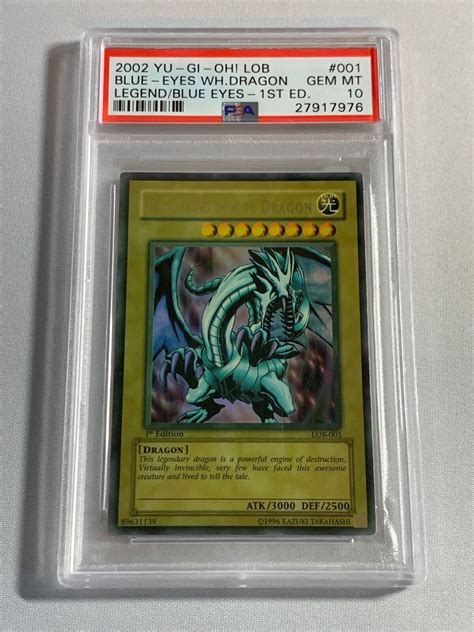 Yugioh Psa Gem Mint Blue Eyes White Dragon Lob Ultra St Edition