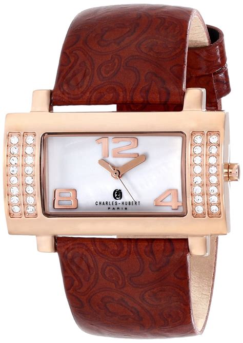 Charles Hubert Paris Womens Rose Gold Plated Stainless Steel Quartz Watch