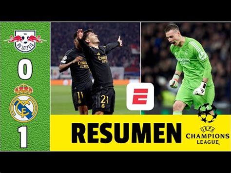 Resumen Leipzig vs Real Madrid hoy por Champions League imágenes del