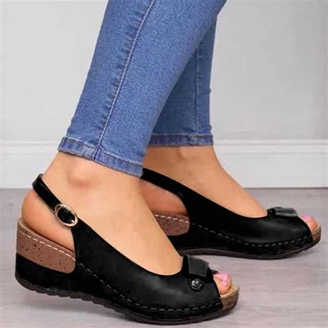 Sandales Semelles Compens Es Paisses Pour Femme Chaussures D T