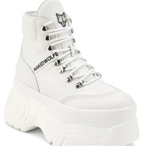 Naked Wolfe Women S White Boots Depop