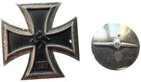 Ww2 German Nazi Iron Cross 1st Class Medal Award Rare Round Back Pin