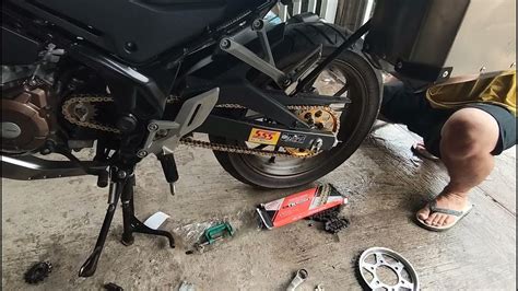 honda cbx pake gear sss depan  belakang  rantai tk racing ring