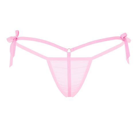 Women S Sexy Low Waist Mesh Mini Bikini Briefs Micro G String Thongs Underwear EBay