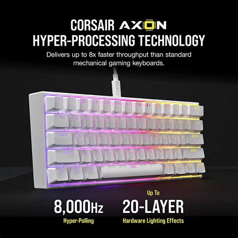 Corsair K65 Rgb Mini Keyboard Us Mx Speed Ch 9194114 Na White