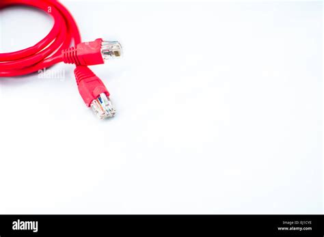 red network cable stock photo alamy