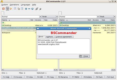 Bsc Graphical File Manager With Two Panels Debian Admin