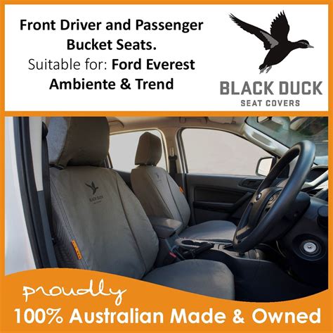 Black Duck Seat Covers To Fit Ford Everest Ambiente Trend Titanium