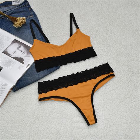 Conjunto De Lingerie Top Sem Bojo Fio Duplo Micro E Renda