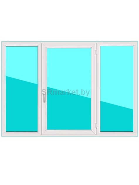 Окно ПВХ трехстворчатое поворотно-откидное ⋆ в Мозыре. Рассрочка.