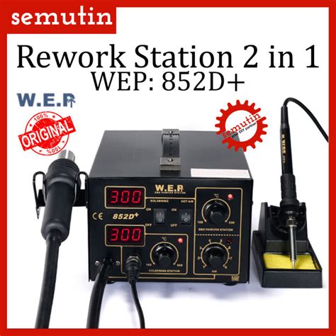 Solder dan Blower Station 2 in 1 WEP 852D+ ORIGINAL / Rework Soldering ...