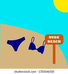 Nude Beach Bikini On Sand Stock Vector Royalty Free 1703546350 Shutterstock