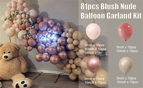Blush Nude Balloon Garland Kit Pcs Dusty Pink Balloons Arch Kit Apricot Balloons Rose Gold