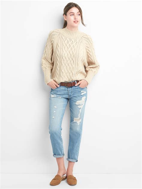 Cable Knit Mockneck Sweater Gap