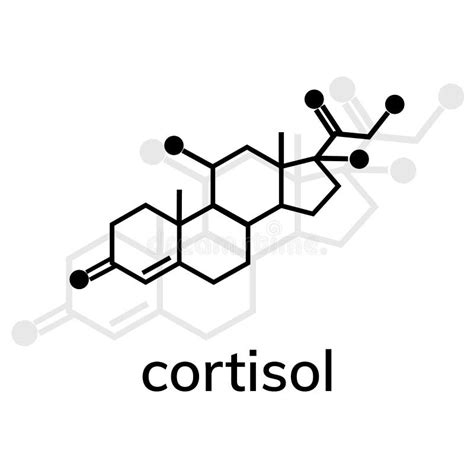 Cortisol Chemical Structural Formula And Model Of Hormone Molecule