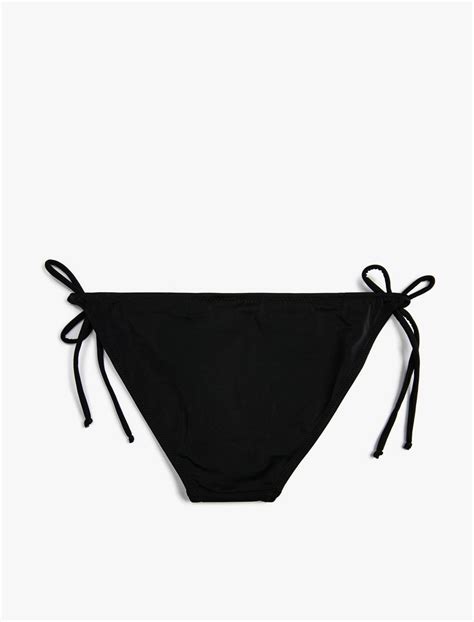 Siyah Kadın Bikini Altı Bağlama Detaylı SAK BM Koton