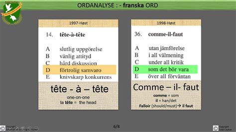 H Gskoleprovet Ord Kurs Ordanalyse Franska Ord Youtube