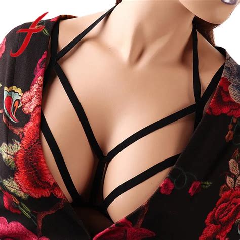 Feitong Gothic Bandage Bra Sexy Women Hollow Out Elastic Cage Bandage