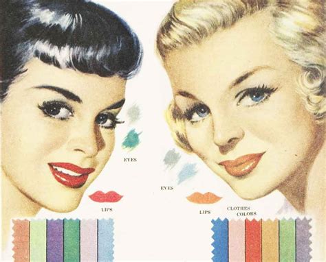 Color Harmony In 1951 Brunette And Blonde Source 2016 03 1950s Makeup